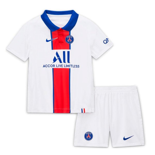 Camiseta Paris Saint Germain Segunda Equipación Niños 2020-2021 Blanco